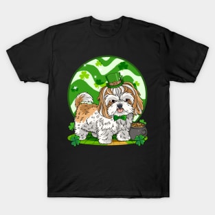 Shih Tzu Leprechaun St Patricks Day Cute Irish Dog T-Shirt